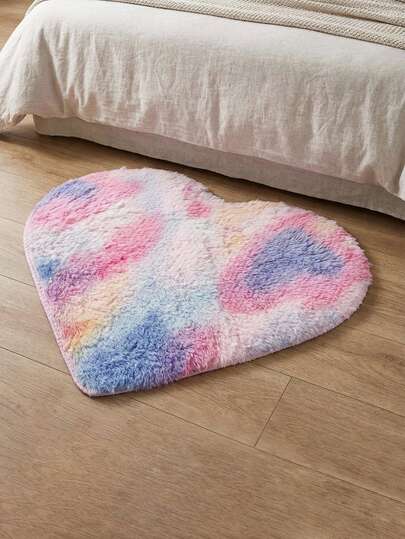 1pc Soft Cloud Love Carpet Bedroom Bedside Mattress, French, Ins Girl Wind Plush Carpet, Bedroom Living Room Girl Heart Carpet, Valentine's Day Romantic Atmosphere Decoration Must Create A Romantic Atmosphere Of Home Decoration Carpet, Valentine's Day Gift, Plush Skin-Friendly And Delicate Feet Feel Fluffy And Warm, Cloud-Like Soft Room Decoration, Bedroom Bedside, Living Room Sofa, Dressing Table Floor Mat