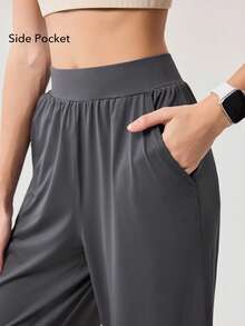 OutZeal 女士运动裤 日常休闲 防紫外线 凉爽触感 高腰直筒裤 - 灰色 - 查看 4