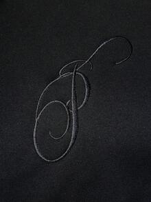 PAVTROS 男士街头风流行INS同款3D十字刺绣卫衣，日常穿着，男友/老公礼物，周年纪念礼物，黑色重磅水洗连帽衫 - 黑色 - 查看 4