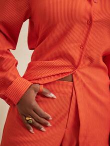 NYA SZN 配套衬衫和阔腿裤 - 紅色 - 查看 5