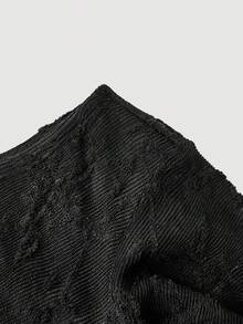 SHEIN MOD Đầm nữ màu trơn xếp nếp lệch vai - màu đen - Xem 4