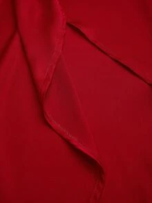 Franclia Plus Size Elegant Red Satin Women's Dress,Autumn Long Sleeve Shirt Collar Asymmetrical Hem Ruffle Dress,Formal Party Work Church Outfits For Women - Red - View 5