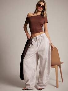 Hauture 新款时尚复古格子宽松休闲女裤 - 彩色 - 查看 3