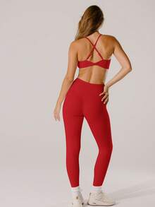 Aralina Leisurewear Active Pastel Pink High-Rise Bottom Lift Active Leggings - Red - View 6