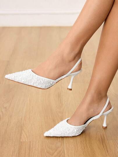 CUCCOO HITCHD Women's Fashionable Elegant Party Sequin Pointed Toe High Heels Elegant Shoes