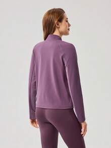 OutZeal Women Outdoor Jacket Daily Casual Spring Warmth Stretch Zip Up Stand Collar Tops - Purple - View 7