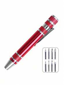 Set de 9 piezas de Miniaturizados destornilladores de aleación de aluminio, juego portátil multiusos con puntas intercambiables, herramienta de reparación, herramientas para hombres - Multicolor - Ver 17