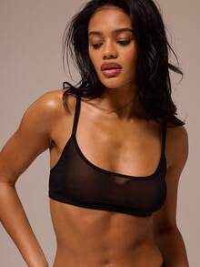 MUSERA ESSENTIALS 3件套薄纱网眼圆领文胸，性感家居服，可爱睡衣必备单品 - 彩色 - 查看 6