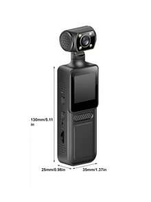 Teckwe Camera mini HD hành động xoay 180 độ, quay vlog, có WiFi, camera đeo trên người, camera thể thao hồng ngoại nhìn đêm, máy quay DV thể thao, người lái xe đạp. - Nhiều màu - Xem 6