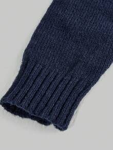 SHEIN Girls American Flag Knit Sweater, Teens Round Neck Long Sleeve Star Striped Pullover Knit Top - Royal Blue - View 4