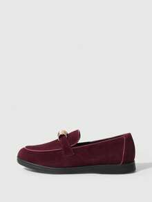 Sleekvia Mocasines planos con flecos, versátiles y casuales para el transporte diario - Rojo - Ver 7