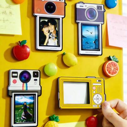 Joivida Magnetic Photo Frames For Refrigerator, Creative Artistic Style Fridge Magnet Picture Holders, Removable Magnetic Frames For Sticking Photos/Cards/Notes On Fridge/Whiteboard/Cabinet, Home Office Kitchen Decor Accessory