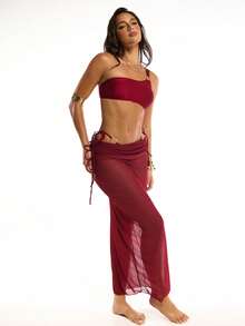 Oceva 女士比基尼套装 - 酒紅色 - 查看 6