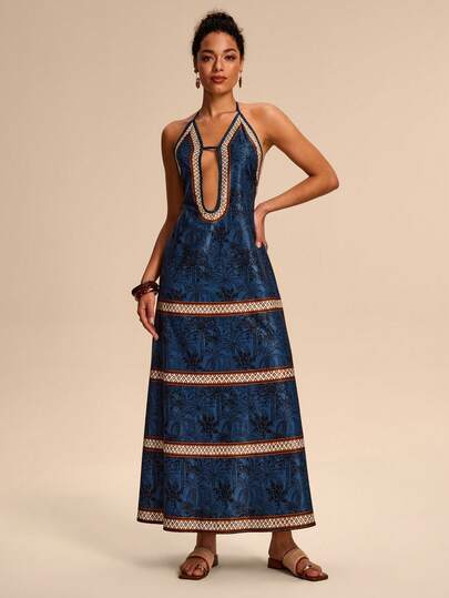 Eryvara Vestido de mujer con tirantes finos y cordones de encaje sexy