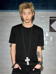ROMWE MEN Grunge Punk Men's Sexy Mesh Patchwork Backless Short Sleeve T-Shirt, Spring/Summer - Black - View 3