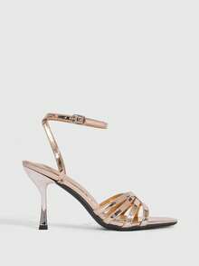 CUCCOO SZL 女士时尚优雅办公室高跟凉鞋 - 玫瑰金 - 查看 2