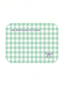 Joivida Gingham "We Believe In Love" PU Leather Placemat - Compact Reusable Table Mat, Unique Gift For Friends & Family - placemat - View 12