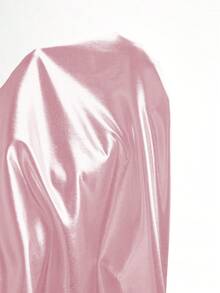 Mistrie 女士纯色仿皮镂空露背圆领无袖修身迷你连衣裙 PU 皮革女装 - 粉色 - 查看 3