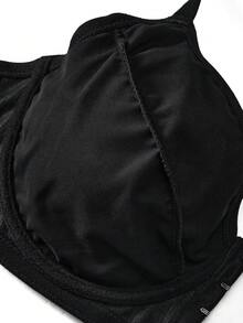 SHAPORA 1 chiếc áo ngực cỡ lớn màu đen có gọng, cài phía trước, nâng đỡ và tạo dáng cho phụ nữ ngực lớn. - màu đen - Xem 7