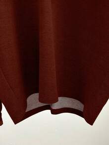 GlowEve 女士秋冬时尚都市休闲酷炫青春宽松长袖中长款街头休闲卫衣，适合毕业派对、节日活动、约会等场合。 - 棕色 - 查看 3