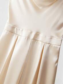 Franclia 女士时尚珍珠吊带圆领连体裤，春夏款 - 香檳色 - 查看 6