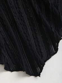 Sweetra Women's Sexy Backless Halter Neck Patchwork Shell Strap Asymmetrical Hem Beach Vacation Top. Spring/Summer Vacation Outfit. - Black - View 5