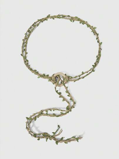 ROMWE Fairycore 文艺复兴中世纪腰带，亚麻绿叶手工编织腰带夏季，学校秋季，秋季，万圣节