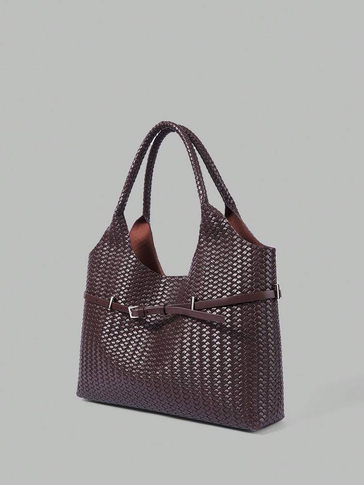 Women's Tote Bag, Retro Woven Embossed Handbag, Exquisite Large-Capacity Shoulder Bag.