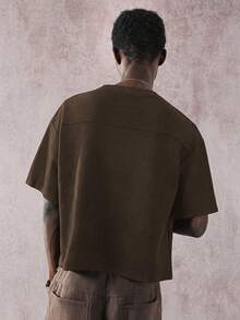 STYNVO Men's Simple Solid Color Loose Fit Crew Neck T-Shirt, Suitable For Everyday Wear - Brown - View 5
