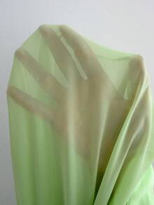 Maweii Plus Size Women's Lime Green High Neck Cape Sleeve Ruched Bodycon Maxi Dress, Elegant Fit For Spring & Summer Wedding Guest & Party Outings - Green - View 7