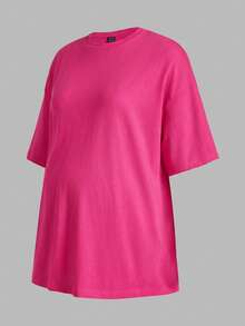 Modmama Áo thun dài tay bầu dáng rộng thoải mái, nhiều màu - Màu Hồng Tươi - Xem 8