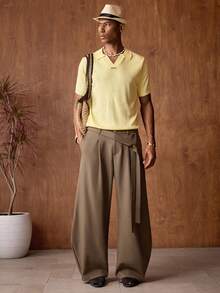 AKNOTIC Business Casual Quần chinos nam dáng rộng, cạp chun, ống loe, thích hợp cho mùa hè, kỳ nghỉ, mặc hàng ngày, dự tiệc, mặc đôi, quà tặng cho nam giới. - Cà phê nâu - Xem 4