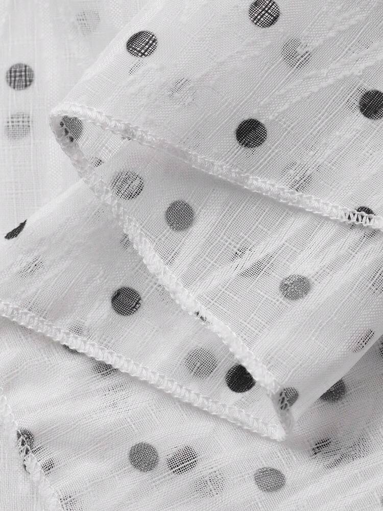 Women's Polka Dot Short Sleeve Blouse And Long Cake Skirt Casual 2 Pieces Set Lounge Sets For Women