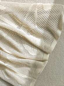 SHEIN 少女钩针编织罩衫连衣裙，休闲沙滩度假长裙 - 杏色 - 查看 6