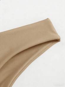 Swim Basics 女士纯色简约日常泳裤 - 米色 - 查看 3