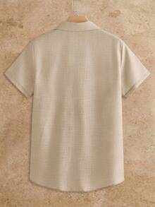 HIMLAND Men's Simple Print Short Sleeve Shirt - Multicolor - View 4