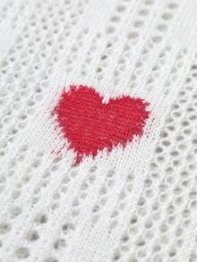 Manfinity Joysei Men's Heart Pattern Hollow Out Casual Knit Vest Heart-Shaped Knitted Vest Couple Knitted Sweater Knitted Sweater Couple Couple Loving Couple Model - Multicolor - View 7