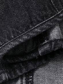 DAZY Áo khoác denim nữ cổ chữ V không tay, buộc dây, dáng ôm, thích hợp cho cả đi làm và đi nghỉ mát. - Rửa tối - Xem 7