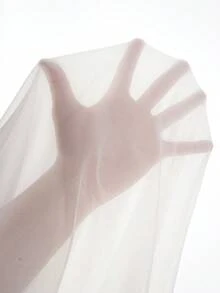 Elenzga Bộ váy maxi dáng suông bằng vải lưới cổ tròn rộng rãi dành cho nữ cỡ lớn, kiểu dáng Trung Đông thanh lịch và lãng mạn, thích hợp làm váy cưới. - Đen và trắng - Xem 9