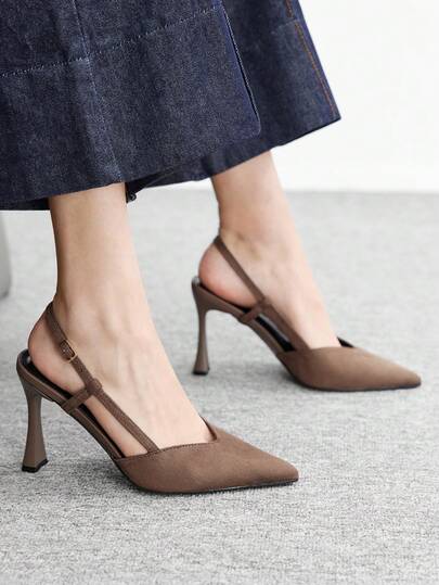 CUCCOO BIZCHIC Women's Pointed Toe Buckle Design Fashion High Heels For Daily Wear Valentine's Day