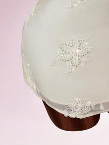 Amplova 女士露背迷你连衣裙，饰有串珠刺绣，挂脖交叉肩带，性感前卫 - 白色 - 查看 5