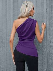 Aveloria Modichic 女士优雅纯色无袖吊带背心，夏季 - 中紫紅色 - 查看 7