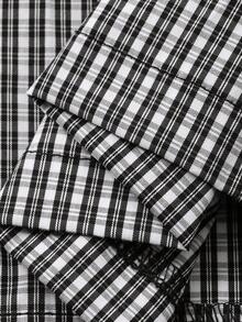 Dazy Plus Pantalones de pijama de talla grande para mujer con cintura elástica, cordón y parches de color contrastante en 2 en 1 - Negro - Ver 9