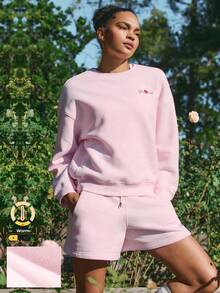 GLOWMODE Valentine's Day Everyday Fleece Cupid Called Warm Soft Lightweight Relaxed Fit Pullover Sweatshirt Daily Casual Wear - Pink - View 8