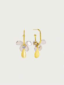 Glisma Metallic Design Butterfly Element Multi-Dimensional Creative Earrings, Elegant & Chicoutfits, Old Money,Metallic/Texture,Gemstone,For Mom/Women/Girl/Mother,Premium,Vintage,Classy,Gold,Easter,Travel/Beach/Vacation,Boho,Grunge - Gold + Silver - View 5