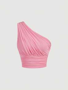 SHEIN MOD 3件套女士弹力修身荷叶边装饰短款上衣 - 彩色 - 查看 7