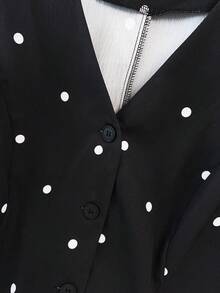 GlowEve CURVE 大码夏季通勤波点印花无袖纹理面料衬衫 - 彩色 - 查看 4