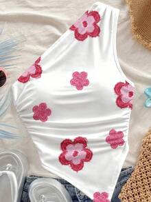 Soleia Blusa ajustada sin mangas con estampado floral y bajo asimétrico para mujer - Multicolor - Ver 3