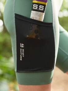 In My Nature Women's New Outdoor Sports Anti-Slip Shock-Absorbing Mesh Patchwork Pocket Cycling Pants, Green - Green - View 5