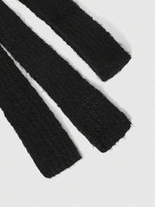 ROMWE Goth Pc Thiết kế mới theo phong cách Âu Mỹ, mềm mại và sang trọng, dài và hẹp, khăn quàng cổ cho bé gái vào mùa thu đông, thời trang, màu trơn, trang trí đa năng, khăn quàng cổ nhỏ cho trang phục - Nhiều màu - Xem 4